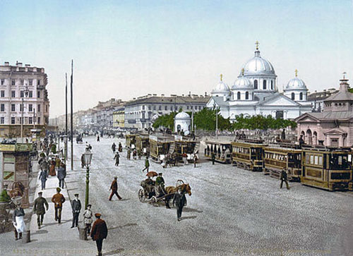 A painting of St Petersburg Russia during the XVIII century.